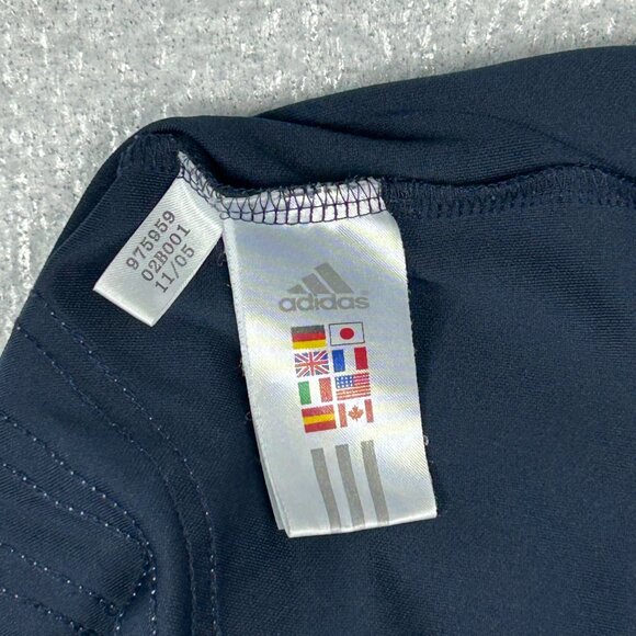 Adidas Shirt Mens XL Navy White Three Stripe Pullover Jersey Short Sleeve Casual - Picture 7 of 9